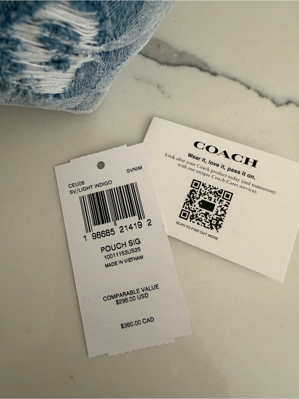 Coach Denim Signature Wristlet Clutch in Light Blue - Picture 4 of 4